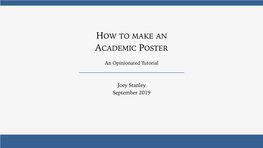 Academic Poster Workshop