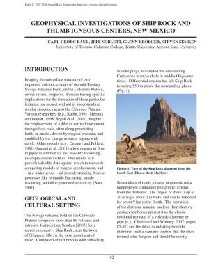 Geophysical Investigations of Ship Rock and Thumb Igneous Centers, New Mexico