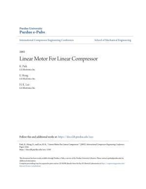Linear Motor for Linear Compressor K