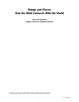 Things and Places: How the Mind Connects with the World