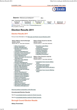 Election Results 2011 H�P