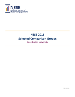 NSSE16 Selected Comparison Groups (CBU).Xlsx