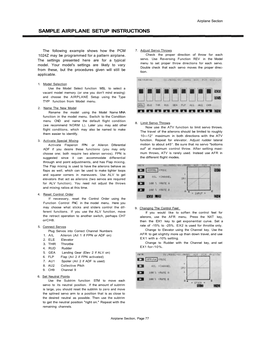 Sample Airplane Setup Instructions