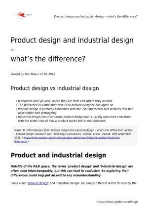 Industrial Design – What’S the Difference?