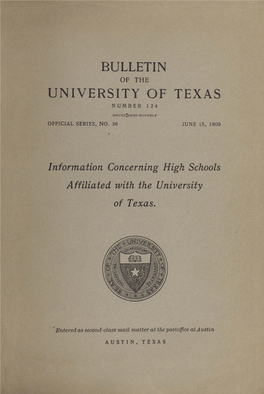 Bulletin University Of-Texas