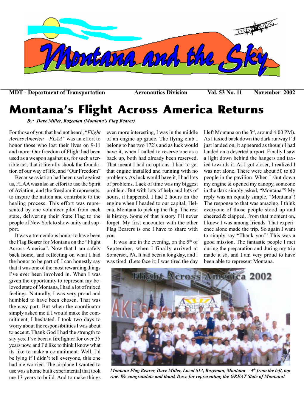 Montana's Flight Across America Returns