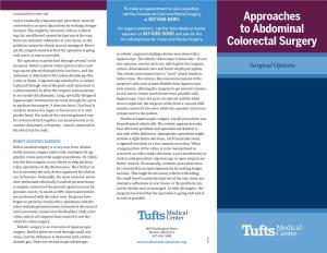 Approaches to Abdominal Colorectal Surgery