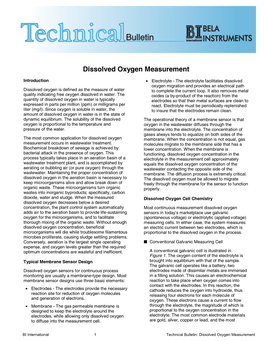 Dissolved Oxygen Measurement