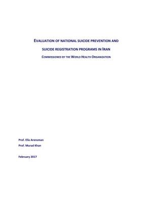 Evaluation of National Suicide Prevention And