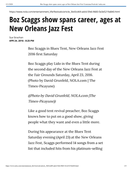 Boz Scaggs Show Spans Career, Ages at New Orleans Jazz Fest | Louisiana Festivals | Nola.Com