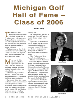 Michigan Golf Hall of Fame – Class of 2006