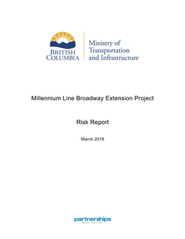 Millennium Line Broadway Extension Project Risk Report