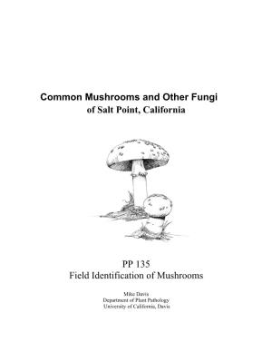 Common Mushrooms and Other Fungi of Salt Point, California