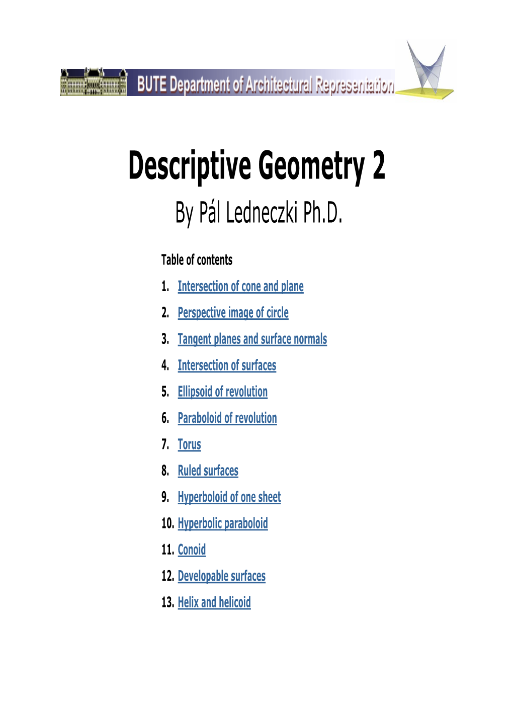 Descriptive Geometry 2 by Pál Ledneczki Ph.D