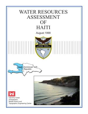 WATER RESOURCES ASSESSMENT of HAITI August 1999