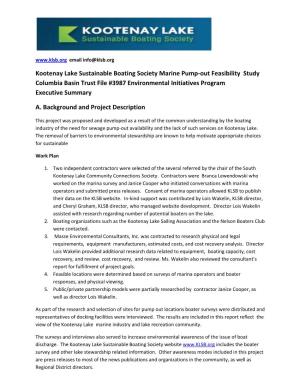 Pump out Feasibility Study Summary