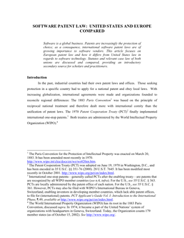 Software Patent Law: United States and Europe Compared