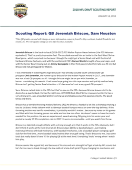 Scouting Report: QB Jeremiah Briscoe, Sam Houston