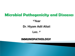 ٢Year Dr. Hiyam Adil Altaii Lec. ٣ IMMUNOPATHOLOGY