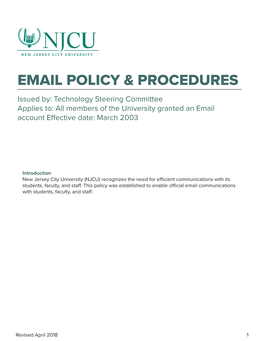 Email Policy & Procedures