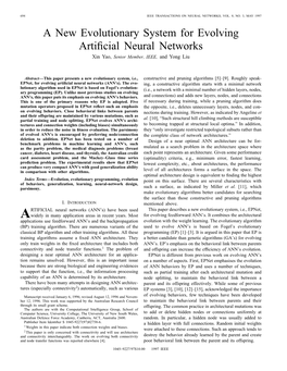 A New Evolutionary System for Evolving Artificial Neural Networks