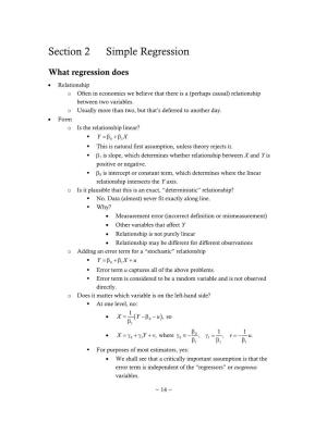 Section 2 Simple Regression