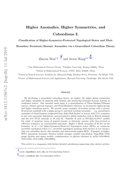 Higher Anomalies, Higher Symmetries, and Cobordisms I