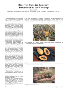 History of Hawaiian Pomology