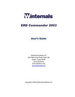 ERD Commander 2002 User's Guide