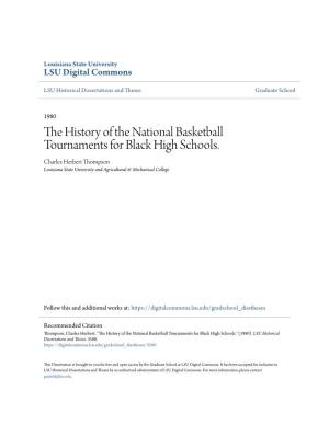 The History of the National Basketball Tournaments for Black High Schools
