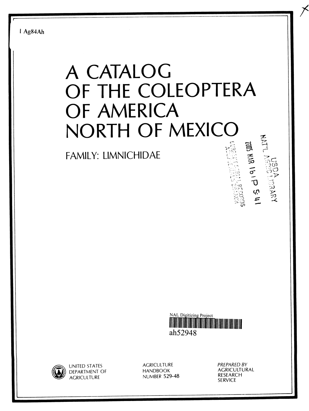 A Catalog of the Coleóptera of America North of Mexico X