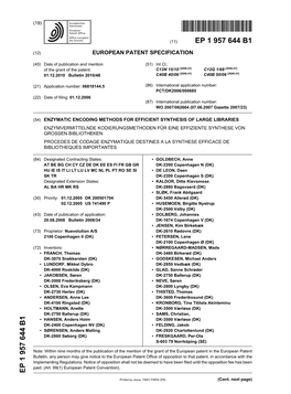 Enzymatic Encoding Methods for Efficient Synthesis Of