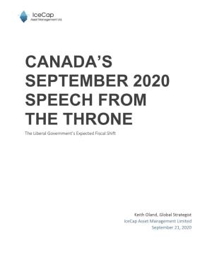 2020.09 Canada Speech from the Throne