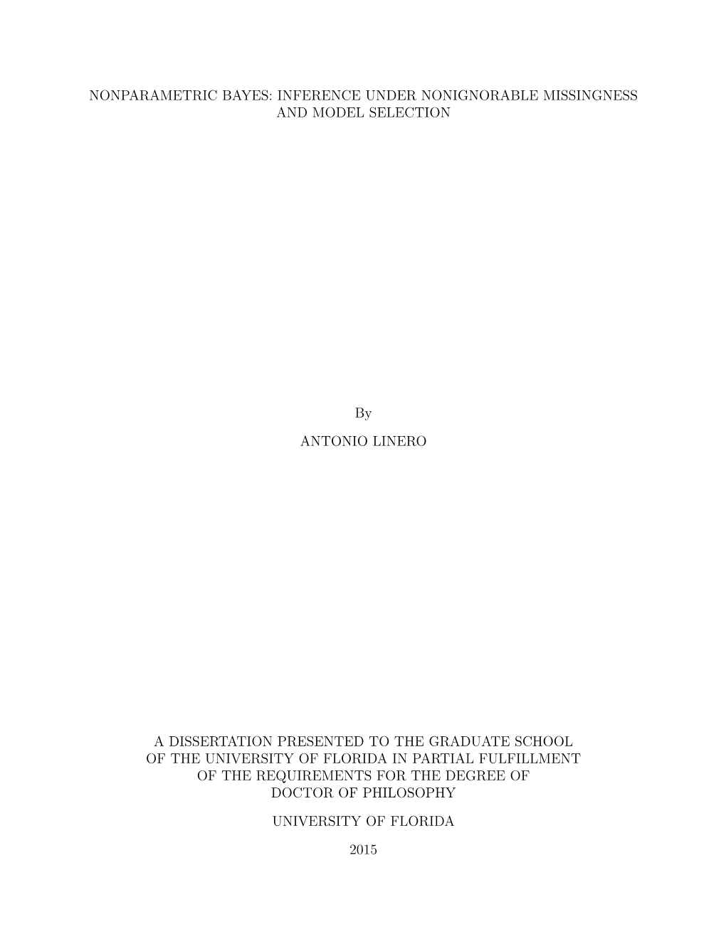 Nonparametric Bayes: Inference Under Nonignorable Missingness and Model Selection