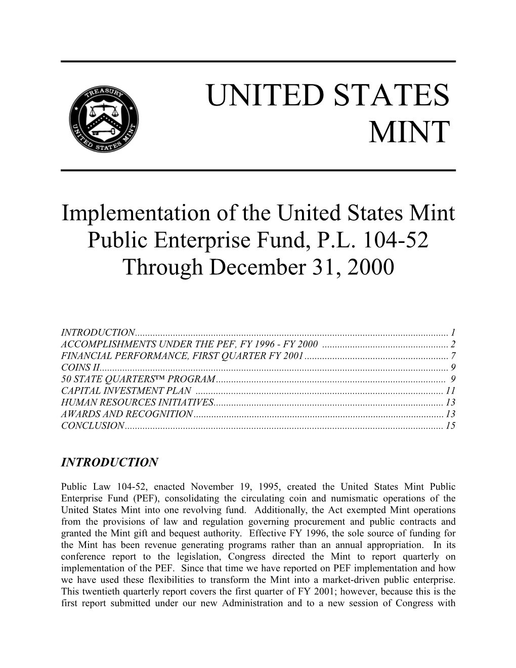 Pef, Fy 1996 - Fy 2000