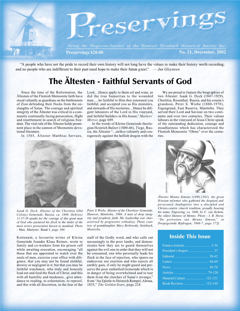 Issue No. 21, December 2002