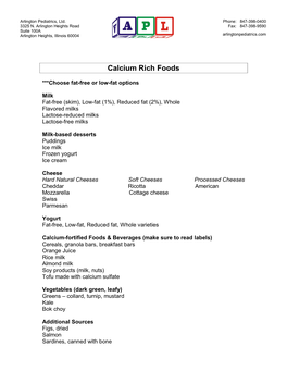 Calcium-Rich Foods