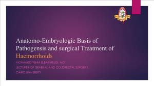 Anatomo-Embryologic Basis of Pathogensis and Surgical Treatment of Haemorrhoids