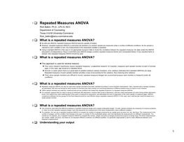 Repeated Measures ANOVA