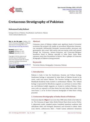 Cretaceous Stratigraphy of Pakistan