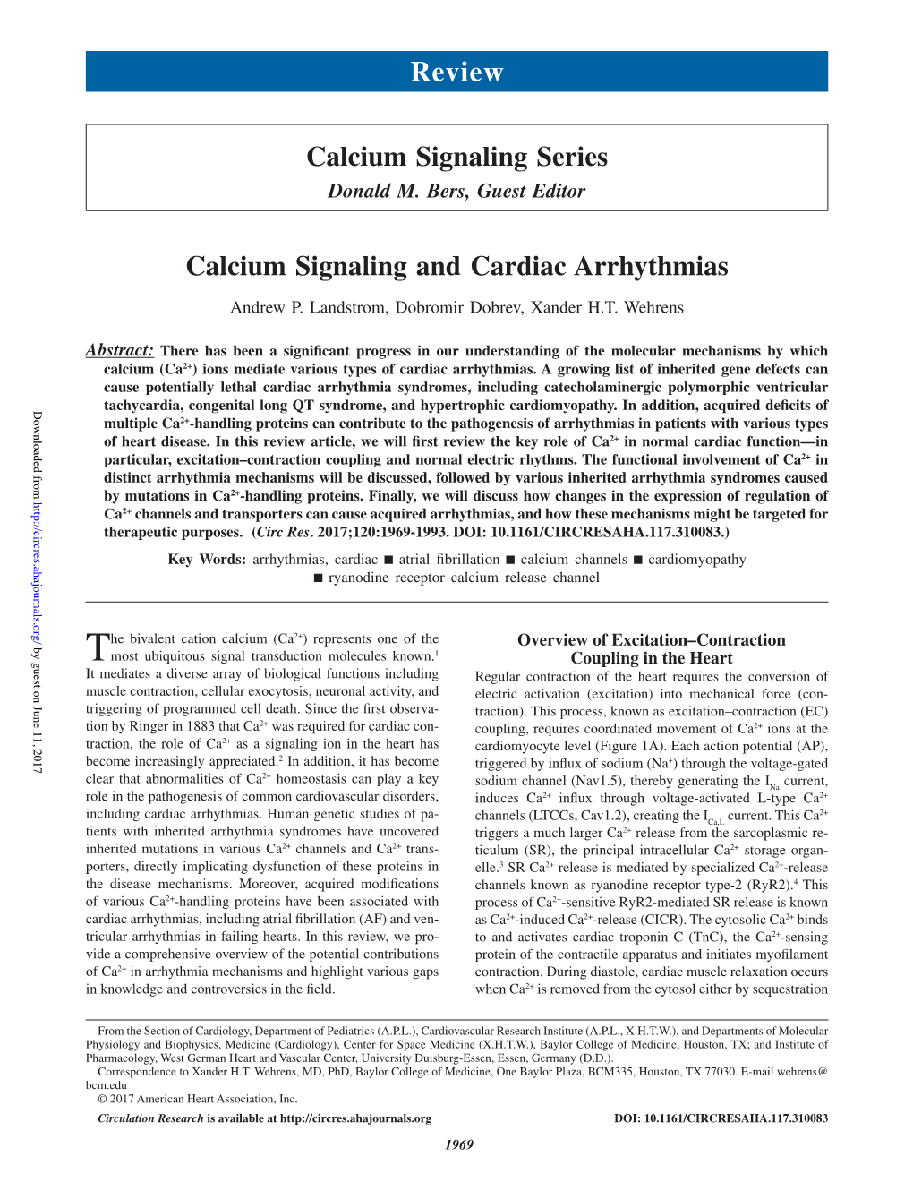 Calcium Signaling and Cardiac Arrhythmias
