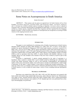 Some Notes on Acarosporaceae in South America