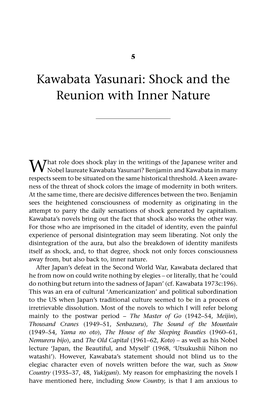 Kawabata Yasunari: Shock and the Reunion with Inner Nature