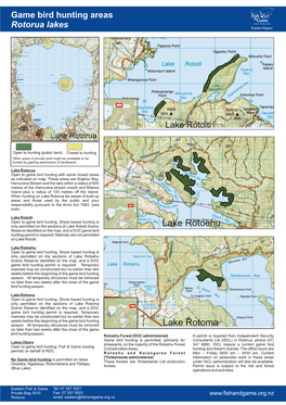 Game Bird Hunting Areas Rotorua Lakes