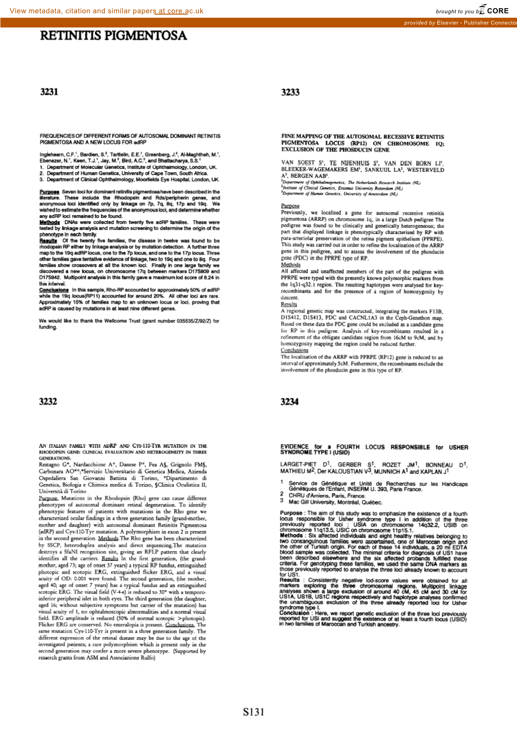 Retinitis Pigmentosa