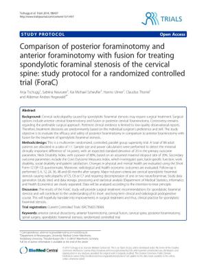 Comparison of Posterior Foraminotomy and Anterior Foraminotomy With
