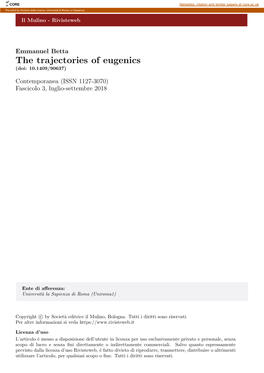 The Trajectories of Eugenics (Doi: 10.1409/90637)