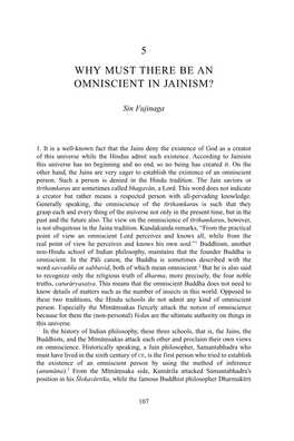 Why Must There Be an Omniscient in Jainism?