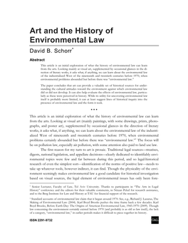 Art and the History of Environmental Law David B
