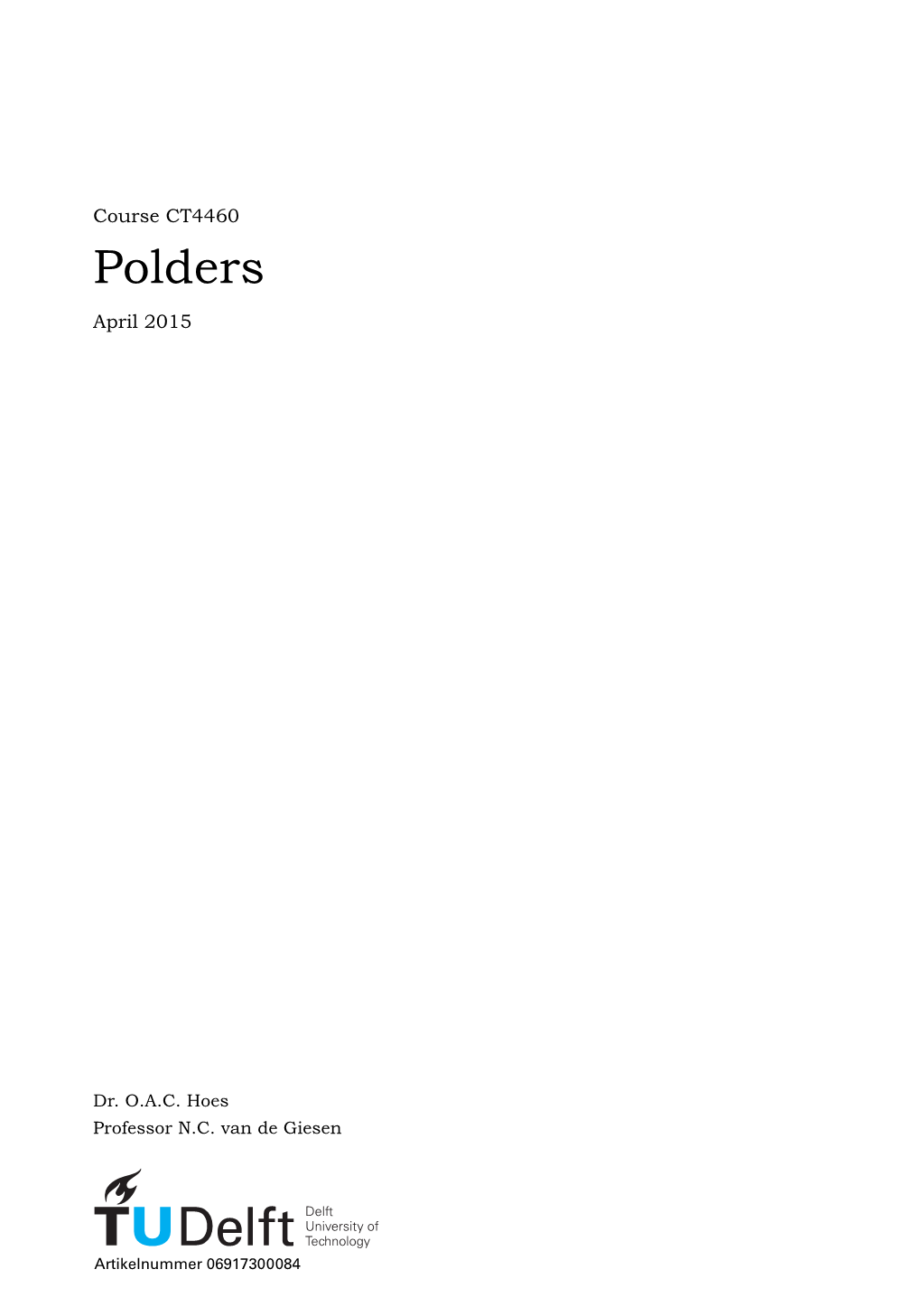 CT4460 Polders 2015.Pdf